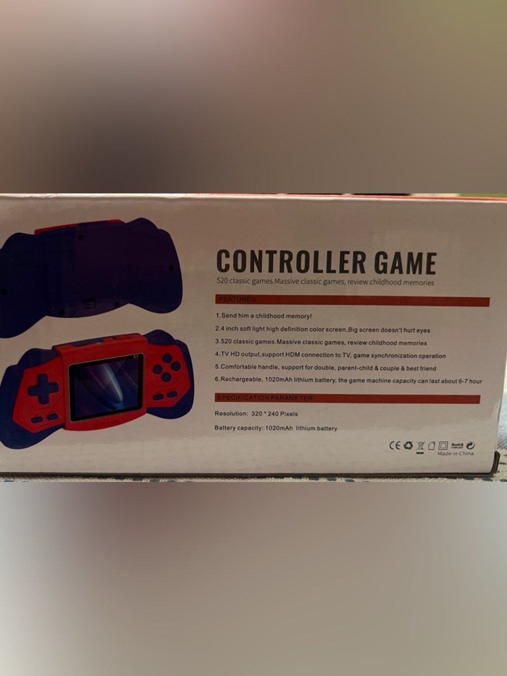 Red Handheld Game Box Console - Picture 2 of 2